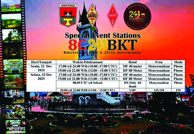 ORARI Lokal Bukittinggi Agam-YH5AK Meriahkan HJK Bukittinggi ke 241 Dengan SES 8C241BKT - ORARI